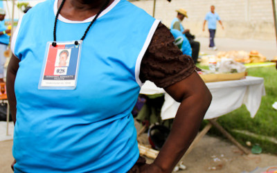 Trader in Craft Market organization by UN, Port-Au-Prince, Haiti, 2012.