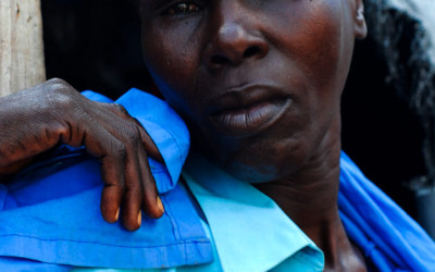 Trader and resident in Parc Jean Marie Vincen, Port-Au-Prince, Haiti, 2012.
