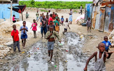 In many areas of Port-Au-Pince, children wait the whole day for food or some aid, Haiti, 2012.