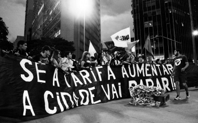 Some days before the World Cup aperture, posters were placed along the city, threatening to prevent the event, Belo Horizonte, Brazil, 2014.