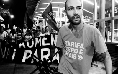 Protesters on their way to burn the turnstile, Belo Horizonte, Brazil, 2014.