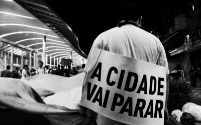 Some days before the World Cup aperture, posters were placed along the city, threatening to prevent the event, Belo Horizonte, Brazil, 2014.