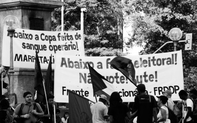 Acts of vandalism questioning the real intention of World Cup for Brazil, Belo Horizonte, 2014.