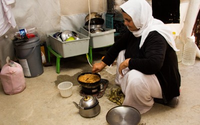 Interior of the tent - kitchen. Cover II Refugee Camp, Iraq (Iraqi Kurdistan).
