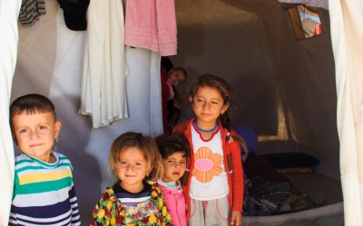 Yazidi family in Sharia Refugee Camp, near Duhok, Iraq (Iraqi Kurdistan).