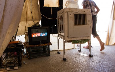 Residencial tent in Sharia Refugee Camp, near Duhok, Iraq (Iraqi Kurdistan).