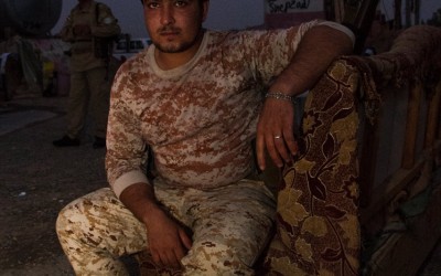 Peshmerga during offensive on frontline near Mosul, Iraq (Iraqi Kurdistan).