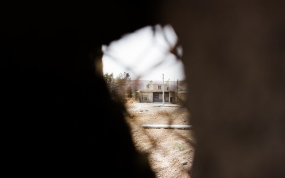 Soldiers hide during offensive against Islamic State (ISIS) near Mosul, Iraq (Iraqi Kurdistan).
