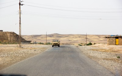 Peshmergas on the way for offensive against Islamic State (ISIS) near Mosul, Iraq (Iraqi Kurdistan).