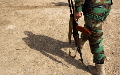 Peshmerga on way for offensive against Islamic State (ISIS) near Mosul, Iraq (Iraqi Kurdistan).